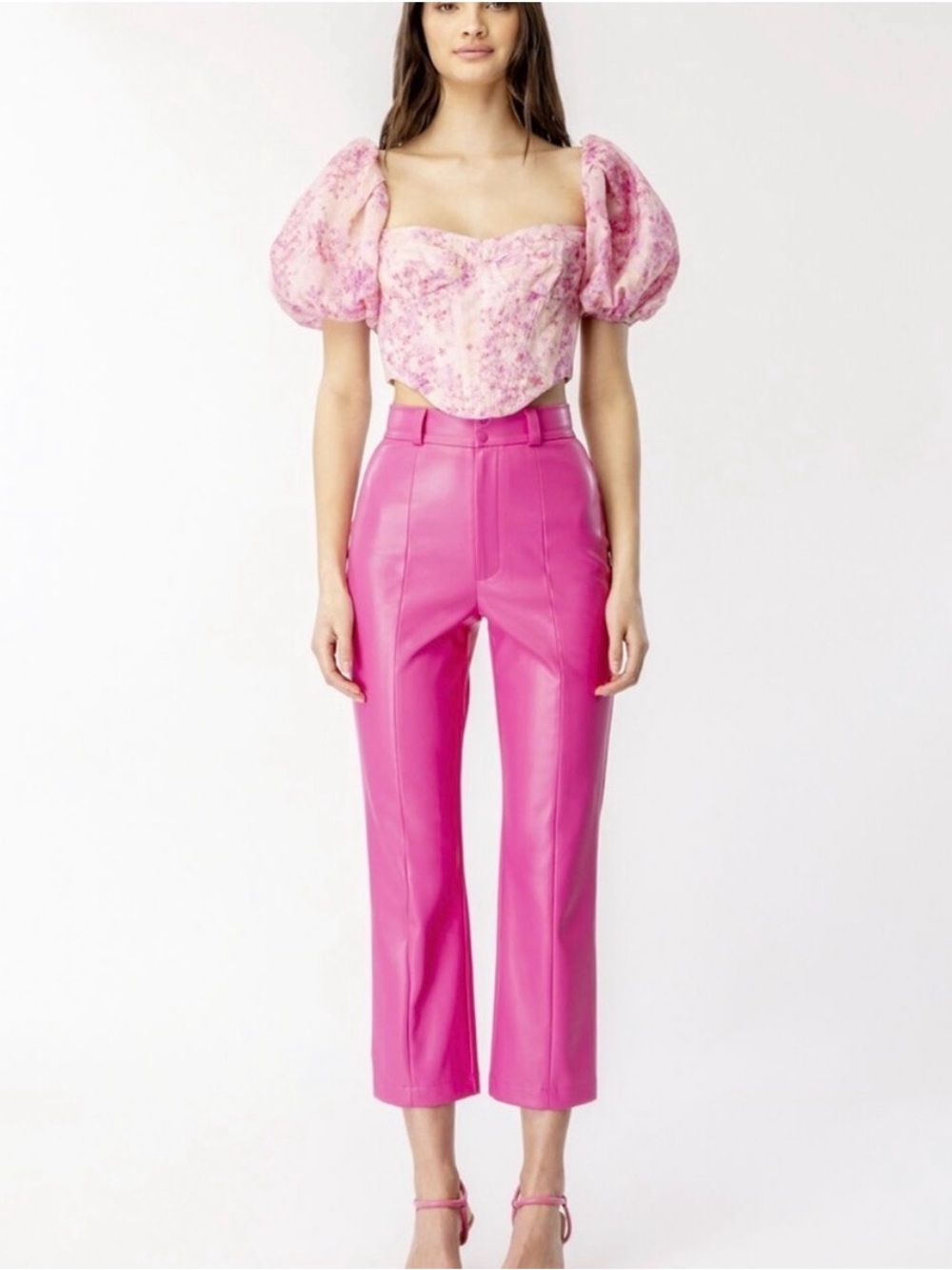 Bardot new with tags Polly vegan leather pants hot pink size 6 Barbie core